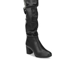Delize Women Black Solid High-Top Heeled Boots-picture-17