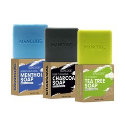 MANCODE Pack of 3 Tea Tree Oil Control, Cool Menthol And Charcoal Soap 125 g Each-22