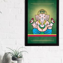 eCraftIndia Multicoloured Lord Ganesha Painting Wall Art With Frame-image-66