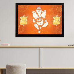 eCraftIndia Multi-Coloured Satin Matt Texture Lord Ganesha UV Wall Art-10