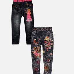 TINY HUG Girls Pack Of 2 Assorted Printed Tights-image-57