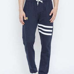Adobe Men Navy Blue Slim-Fit Solid Track Pants-image-17