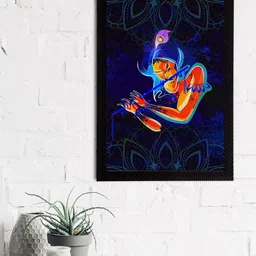 eCraftIndia Multi Lord Krishna Painting Wall Art With Frame-image-49