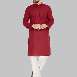 ROYAL KURTA Men Band Collar Cotton Kurta-picture-56