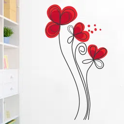 rawpockets Multicolored Flower Wall Sticker-image-94