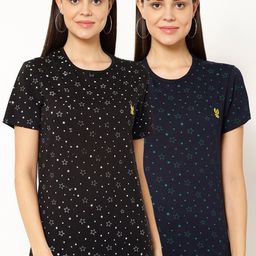 VIMAL JONNEY Women Multicoloured Printed Round Neck T-shirt-image-97