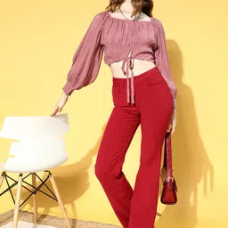 Antheaa Women Alluring Rose Solid Bustier Top-image-86