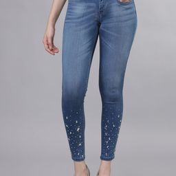 Tokyo Talkies Women Blue Skinny Fit Mid-Rise Clean Look Stretchable Jeans-picture-18