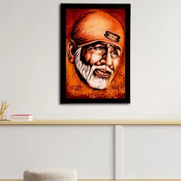 eCraftIndia Multicolored Sai baba Satin Matt Texture UV Wall Art-image-84