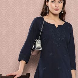 Yufta Floral Chikankari Embroidered Pure Cotton Top-picture-56