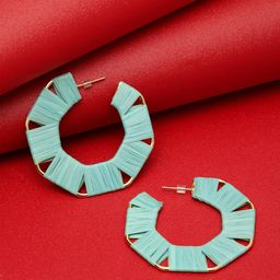 Madame Mint Green Geometric Hoop Earrings-image-70