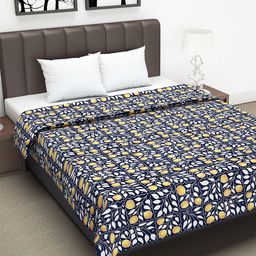 Divine Casa Unisex Navy Blue Abstract Printed 110 GSM AC Room Double Bed Dohar-image-71