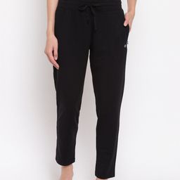 Enamor Women Black Slim Fit Relax Lounge Pants-image-10