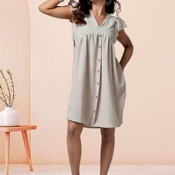 DressBerry Flutter Sleeve Fit & Flare Dress-15