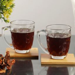 ceradeco Transparent Textured 6-Pieces Glass Transparent Cups Set-45