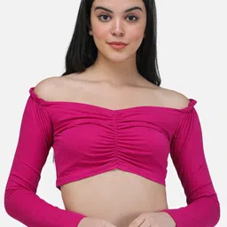 SCORPIUS Women Magenta Solid Fitted Top-picture-15