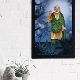 eCraftIndia Blue & Green Sai Baba Satin Matt Texture UV Art Painting-picture-54