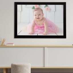 eCraftIndia White & Pink Cute Baby Satin Matt Texture Framed UV Wall Art Painting-image-37