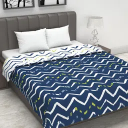Divine Casa Blue & White Geometric AC Room 110 GSM Double Bed Dohar-image-45