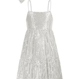 FAIRY DOLLS Girls Sequins Fit and Flare Maxi Dress-image-72