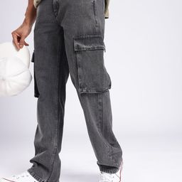 glitchez Men Street Utility Relaxed Fit Cargo Jeans-image-53