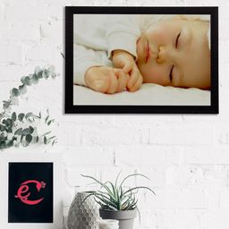 eCraftIndia Off-White & Beige Cute Baby Satin Matt Texture UV Art Painting-10