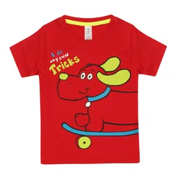 appulse Boys Red Printed Round Neck T-shirt-image-46