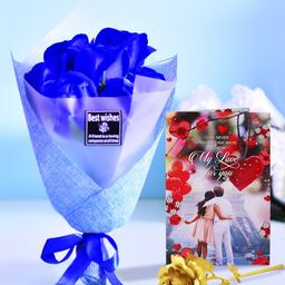 Archies Multicoloured Flower Soap with Golden Rose & Greeting Card-image-56