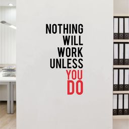 rawpockets Black & Red Nothing Will Work Unless You Do Wall Stickers-image-2