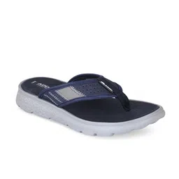 Adda Men Navy Blue & Grey Colourblocked Thong Flip-Flops-image-76