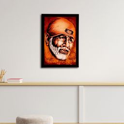 eCraftIndia Multi-Coloured Satin Matt Texture Sai Baba UV Wall Art-15