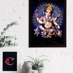 eCraftIndia Blue & Grey Lord Ganesha Satin Matt Textured UV Wall Painting-image-81