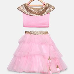 Tutus By Tutu Girls Pink Ready to Wear Lehenga with Blouse-image-47