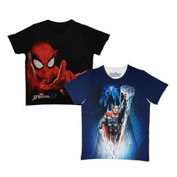 Marvel by Wear Your Mind Boys Pack Of 2 Avengers & Spideramn Printed Round Neck T-shirts-image-66