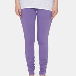 Vami Women Violet Solid Churidar-Length Stretchable Leggings-image-85