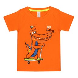 appulse Boys Orange Printed Round Neck T-shirt-image-65