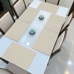 HOKIPO Set Of 6 Striped Washable Table Placemats-4