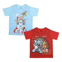 Tom & Jerry Boys Pack Of 2 Printed Round Neck T-shirt-image-11