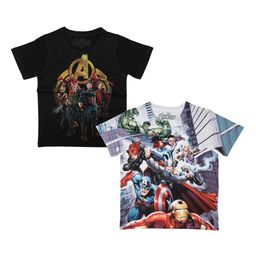 Marvel by Wear Your Mind Boys Pack Of 2 Avengers Printed Round Neck T-shirts-image-68