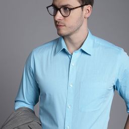 Raymond Men Pure Cotton Self Design Textured Slim Fit Formal Shirt-image-21