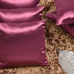 HOUZZCODE Purple Set of 5 Solid Square Cushion Covers-35