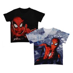 Marvel by Wear Your Mind Boys Pack Of 2 Black Spiderman Printed Round Neck T-shirts-image-93