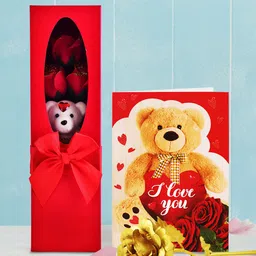 Archies Multicoloured Flower Soap with Golden Rose & Greeting Card-image-57