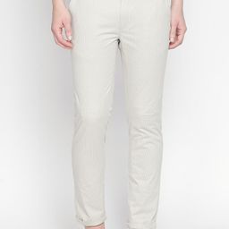 Basics Men Beige Tapered Fit Self Design Regular Trousers-image-119