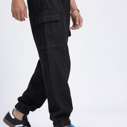 glitchez Men Mid-Rise Loose Fit Cargo Style Joggers-image-33