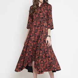 Sera Women Brown & Black Printed A-Line Kurta-picture-28