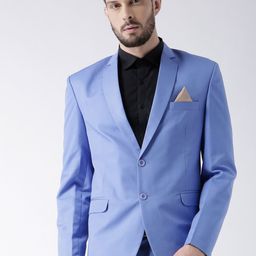 Hangup Men Blue Solid Single-Breasted Formal Blazer-image-78
