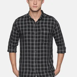SHOWOFF Men Black & White Checked Comfort Slim Fit Casual Shirt-image-54
