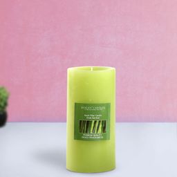 HOSLEY Green Set of 3 Fresh Bamboo Aromatic Pillar Candles-29