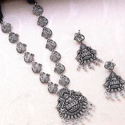 Yellow Chimes Oxidized German Silver-Plated Black Oxidised Jewellery Set-21